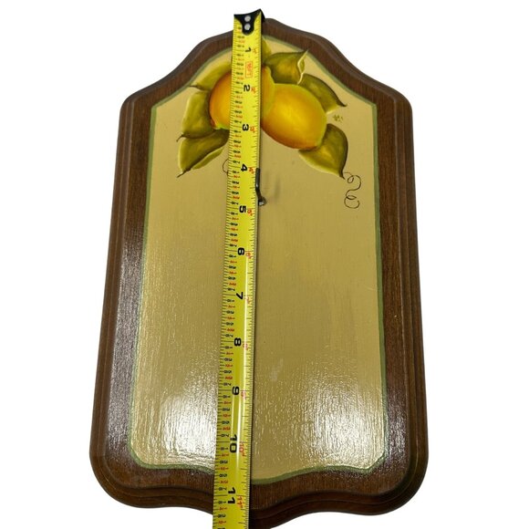 Vintage Hand-Painted Wooden Lemon Wall Plaque Key Holder Hook 1977 Cottagecore - Picture 11 of 12